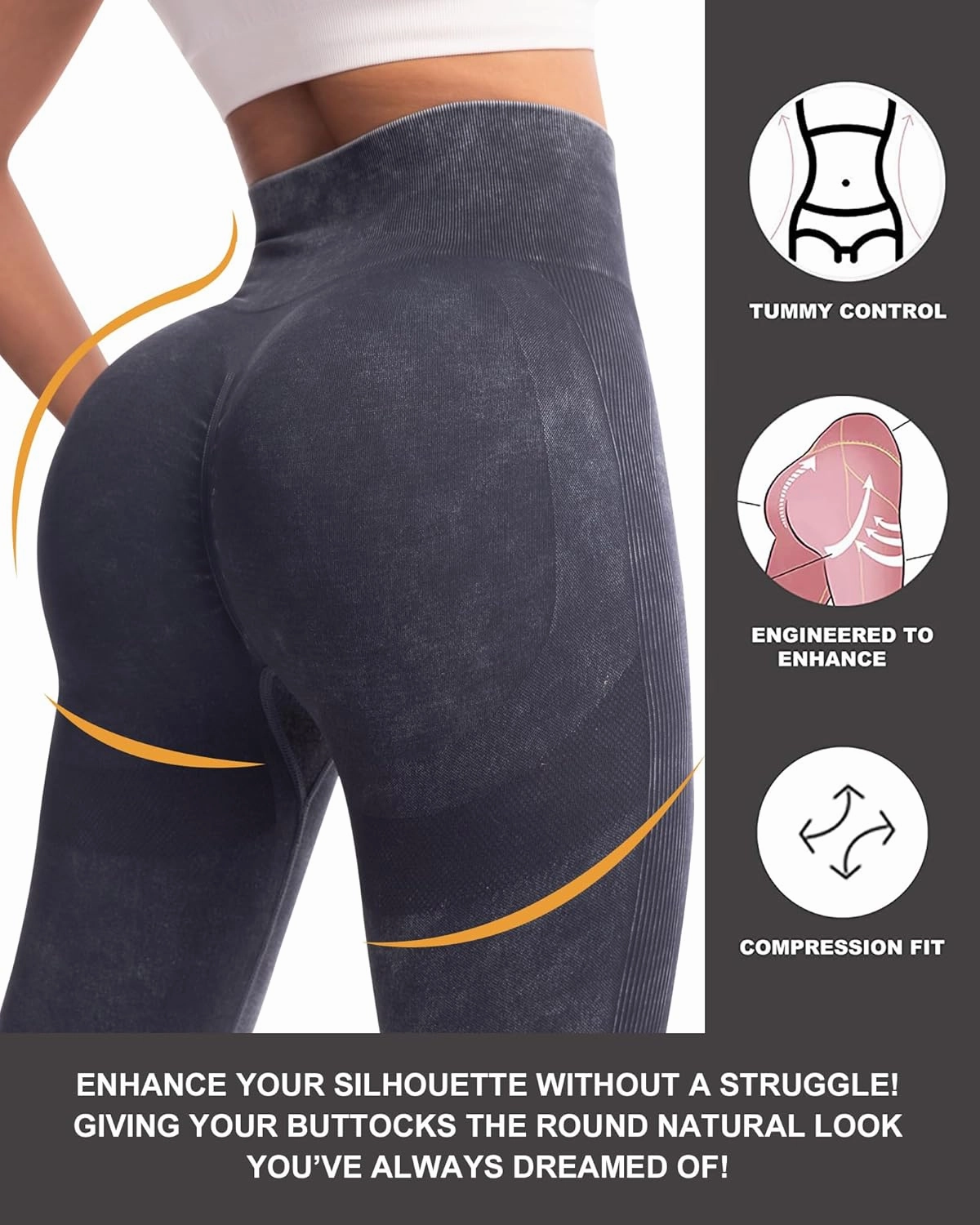 CHRLEISURE 3 Piece Workout Leggings Sets for Women, Gym Scrunch Butt Butt Lifting Seamless Leggings
