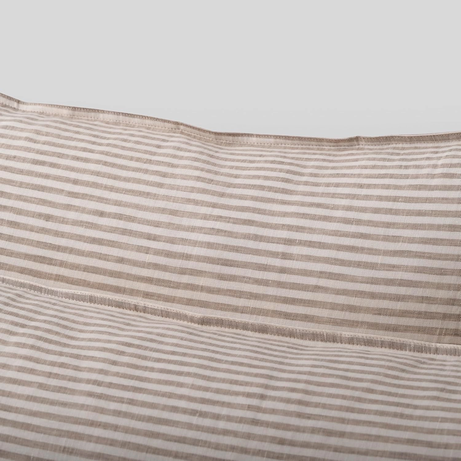 CHUFFED Linen Pillowcases 2 Pack 100% Linen Standard Pillow Cases, Breathable and Cooling Washed Pillowshams with Zipper Closure, 20x30 Inches,Dyed Stripe