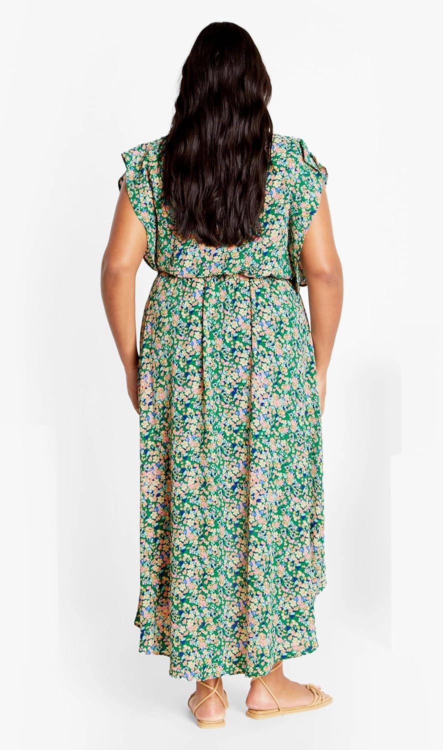 City Chic Women's Plus Size Ditsy Wrap Dress