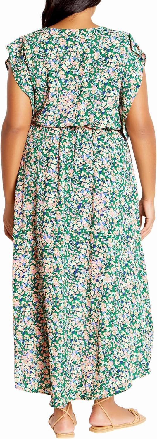 City Chic Women's Plus Size Ditsy Wrap Dress
