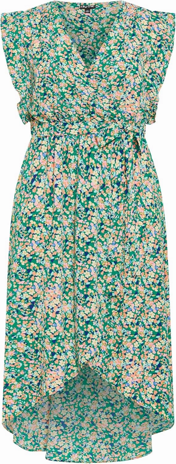 City Chic Women's Plus Size Ditsy Wrap Dress