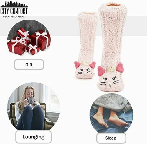 CityComfort Fluffy Slipper Socks For Women - KITTY QUEEN