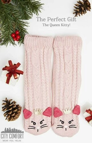 CityComfort Fluffy Slipper Socks For Women - KITTY QUEEN