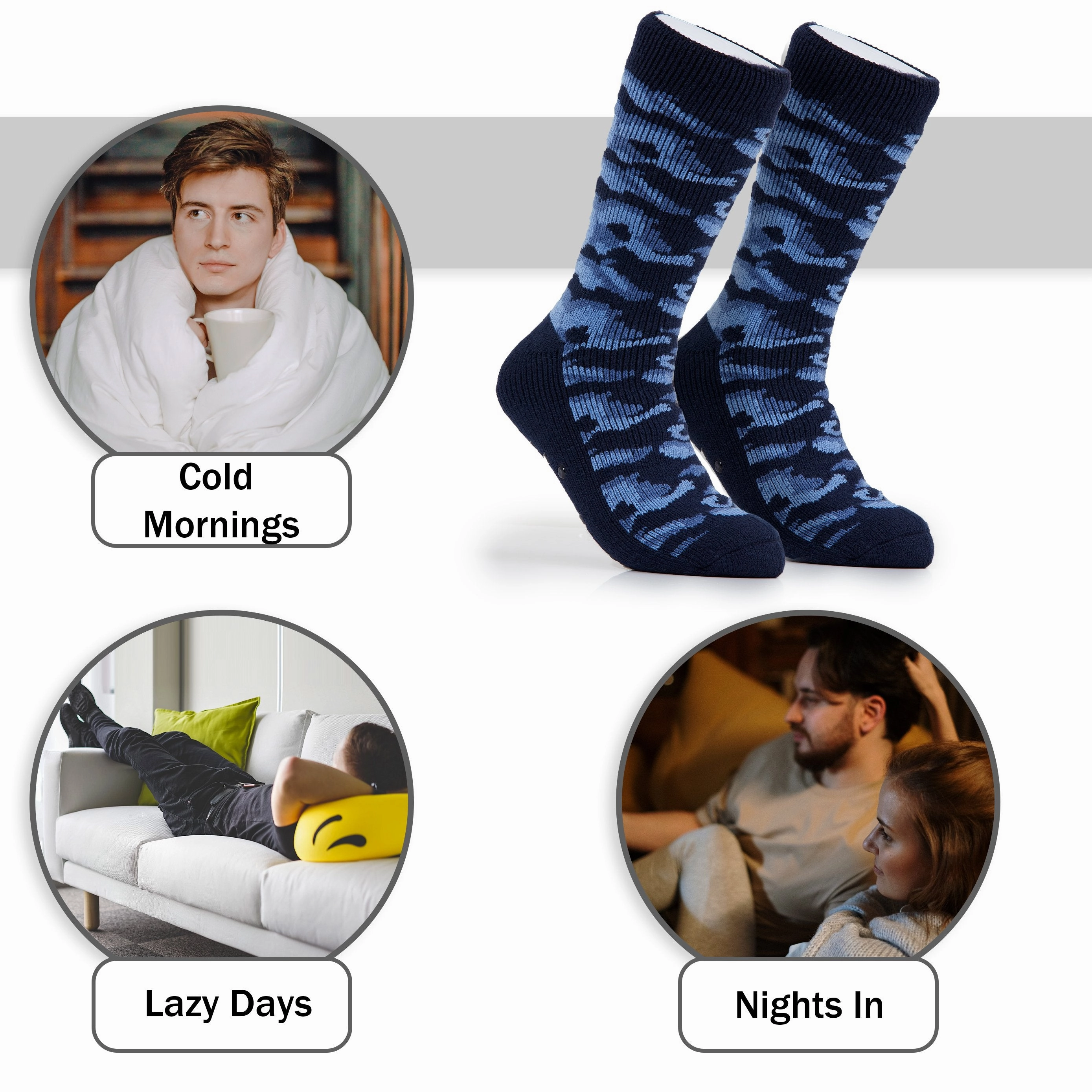 CityComfort Mens Slippers Socks, Warm Fluffy Socks, Gifts For Men