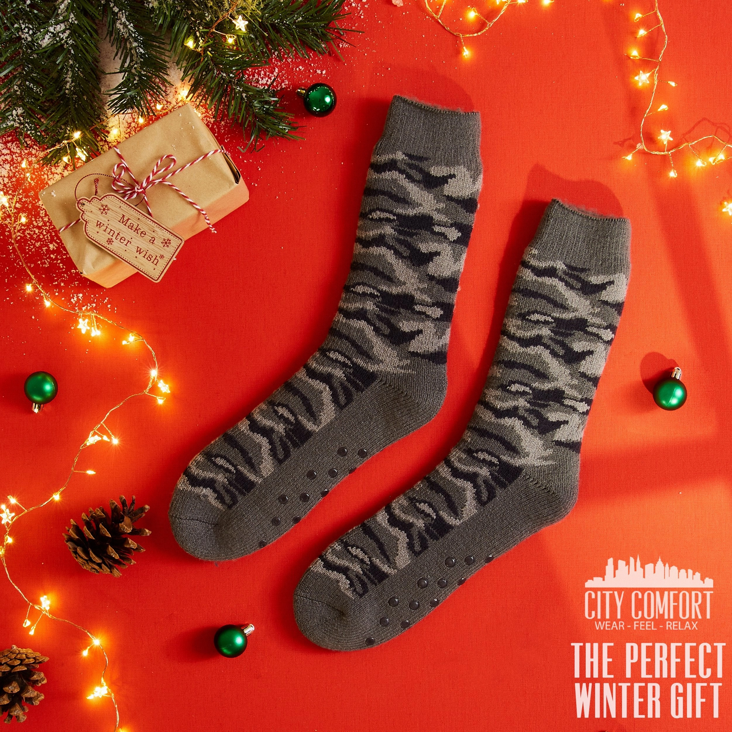 CityComfort Mens Slippers Socks, Warm Fluffy Socks, Gifts For Men