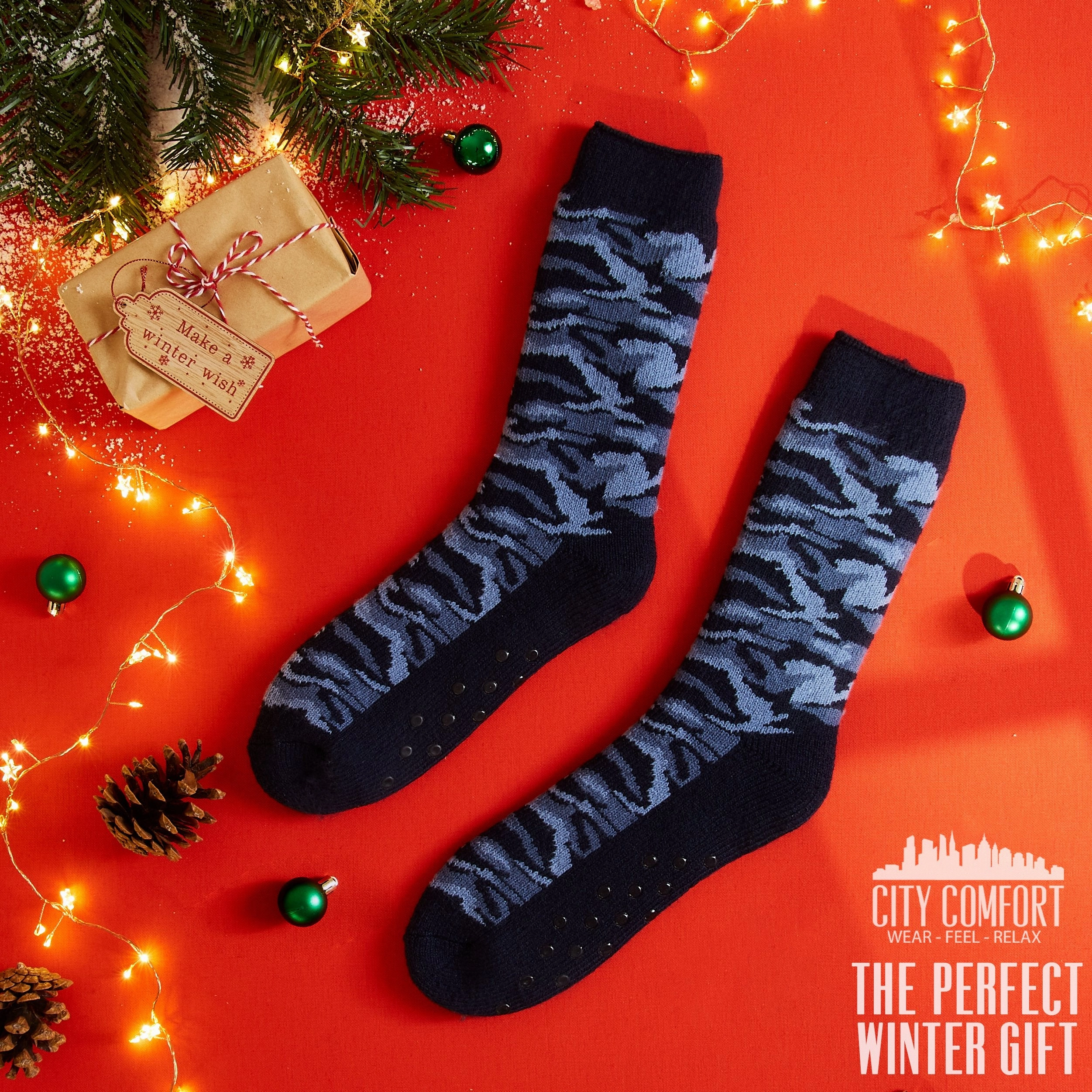 CityComfort Mens Slippers Socks, Warm Fluffy Socks, Gifts For Men