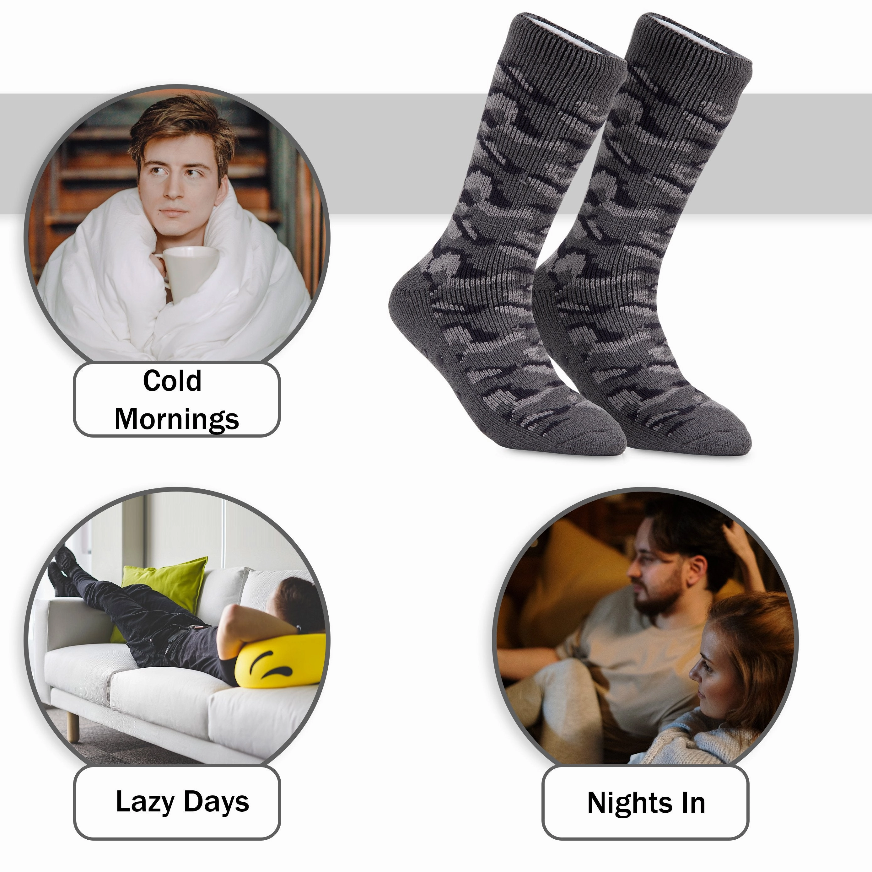 CityComfort Mens Slippers Socks, Warm Fluffy Socks, Gifts For Men