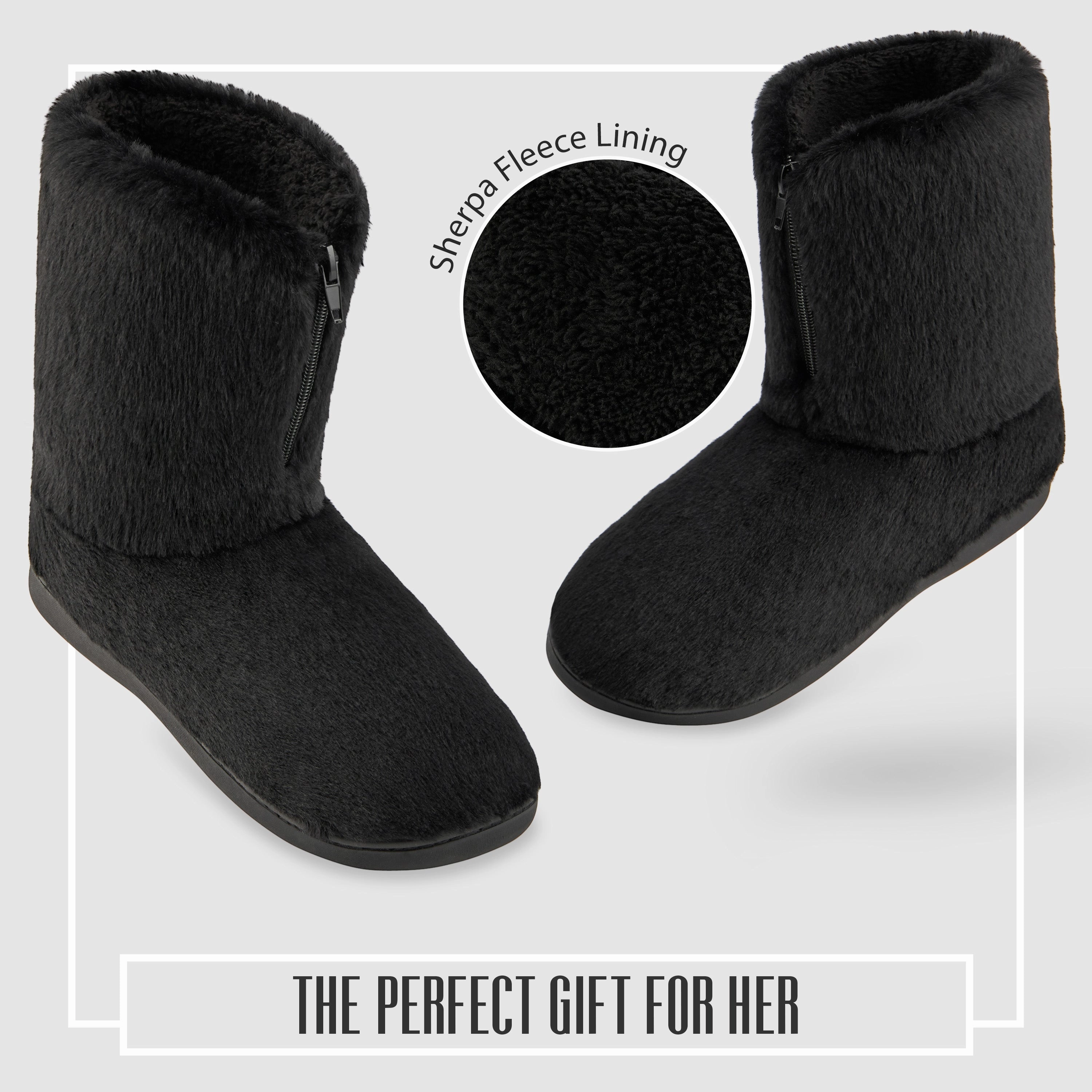 CityComfort Womens Slippers - Fluffy Boot Slippers