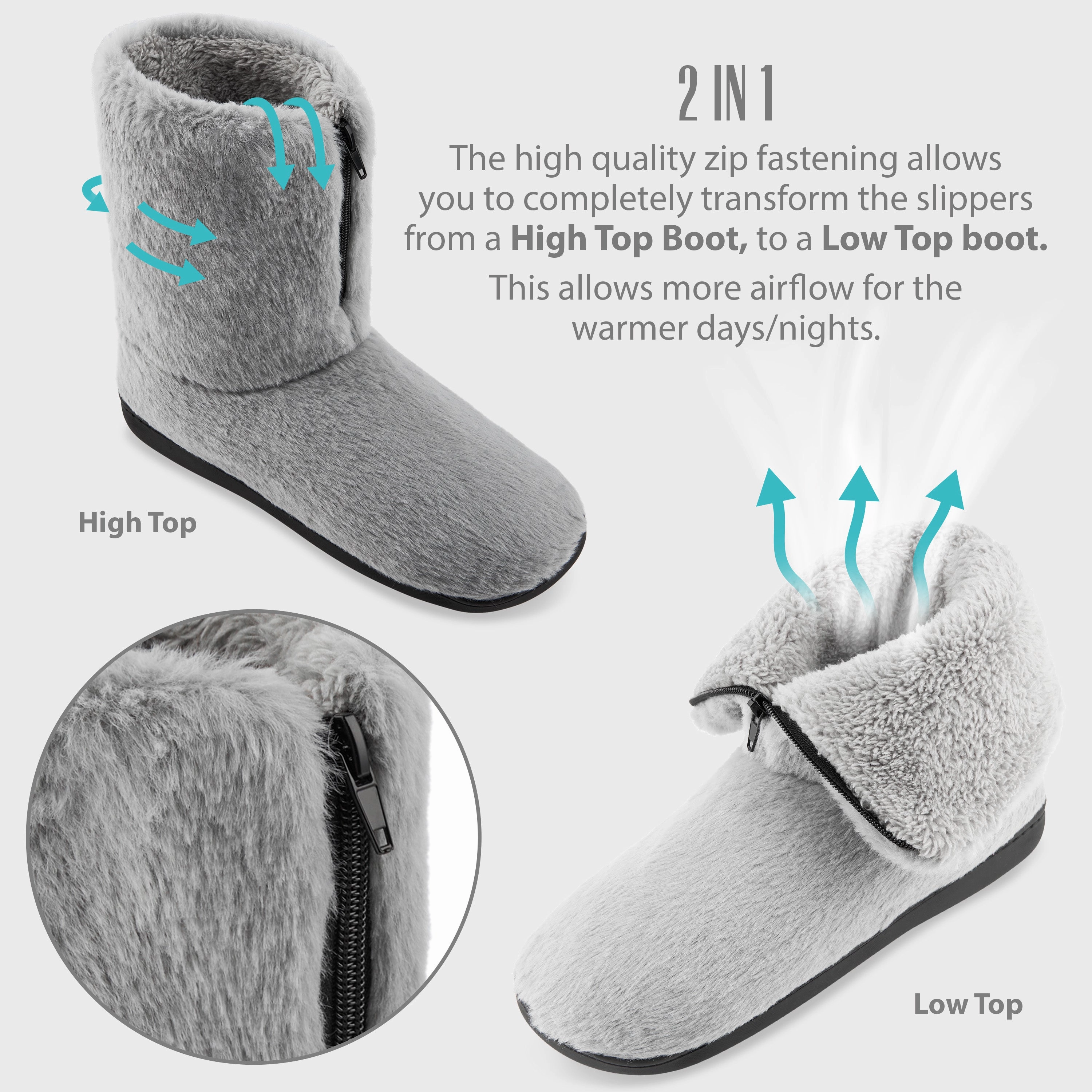 CityComfort Womens Slippers - Fluffy Boot Slippers