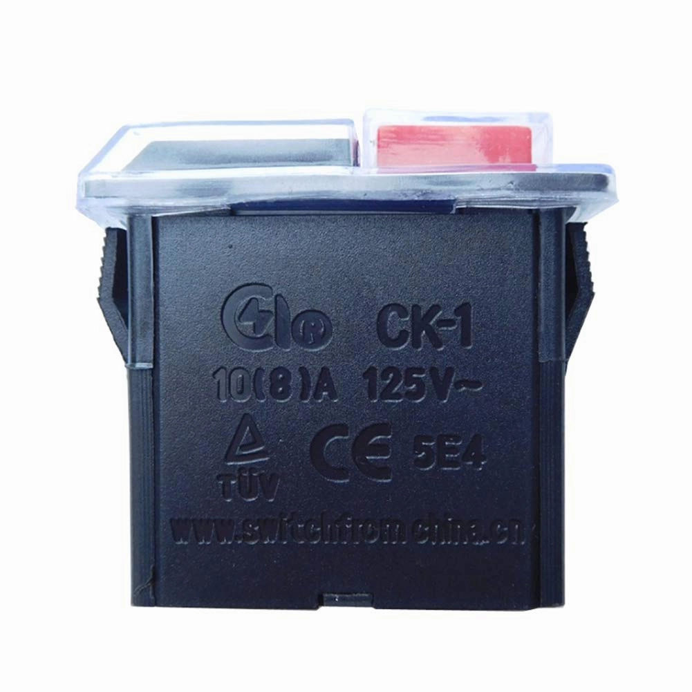 CK-1 4 Pins Industrial Electromagnetic Switch Waterproof ON Off Electric Power Tool Push Button Switches for Bench Drill Grinder Cutting Machine Electrical Equipment Control 125V 10(8) A. 2-Pack