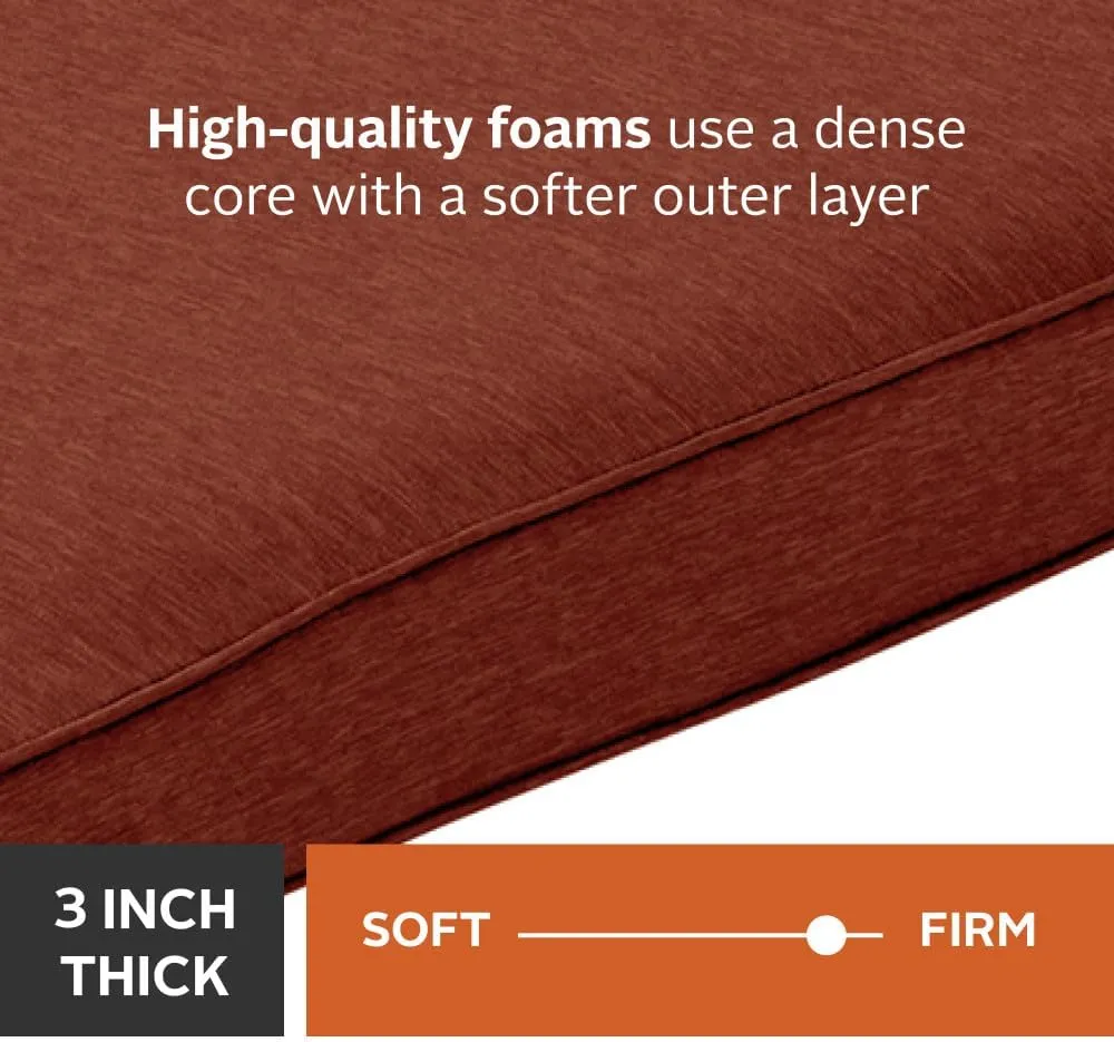 Classic Accessories 62-015-HHENNA-EC Bench Cushion Combo, 48"W x 18"D x 3"Thick, Heather Henna