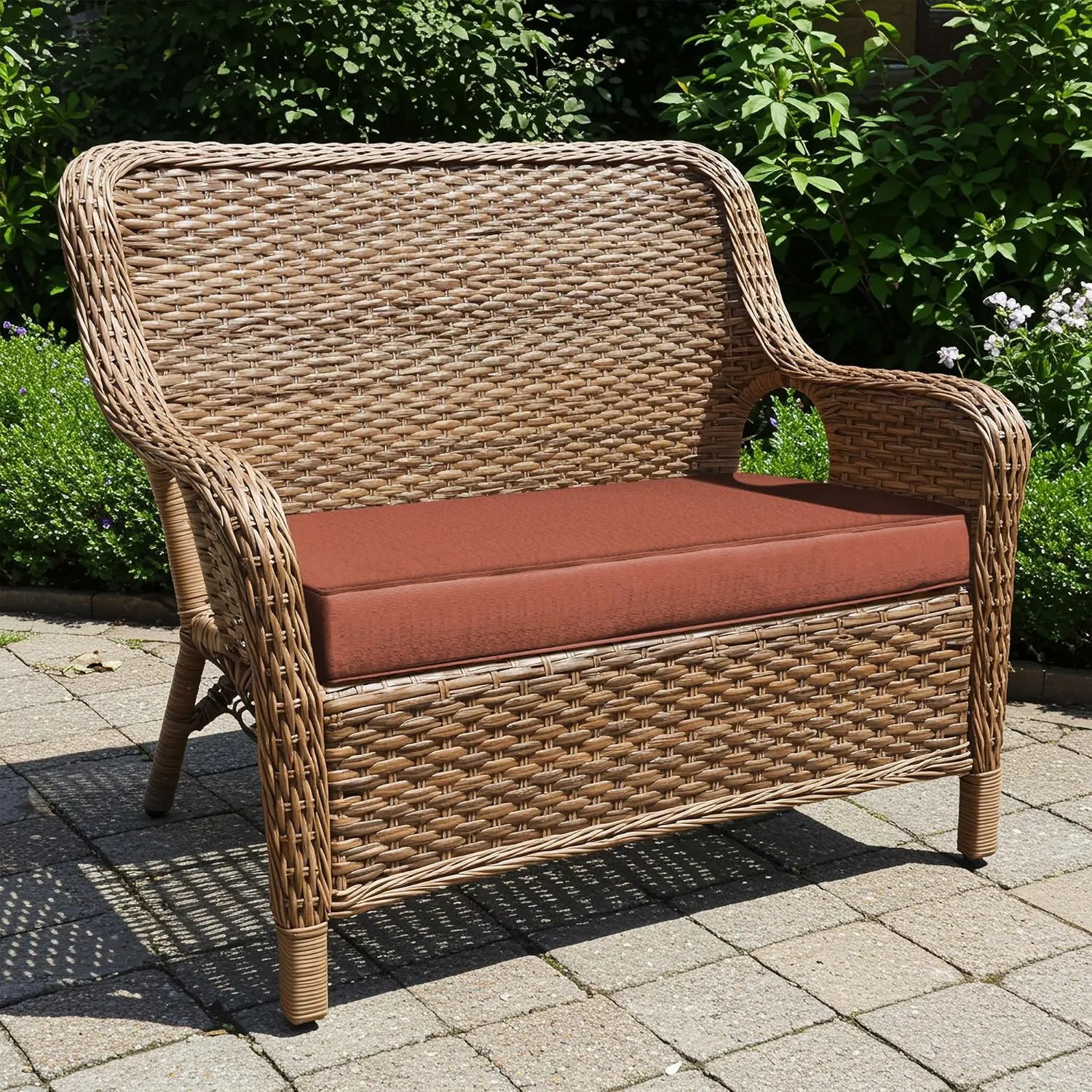 Classic Accessories 62-015-HHENNA-EC Bench Cushion Combo, 48"W x 18"D x 3"Thick, Heather Henna