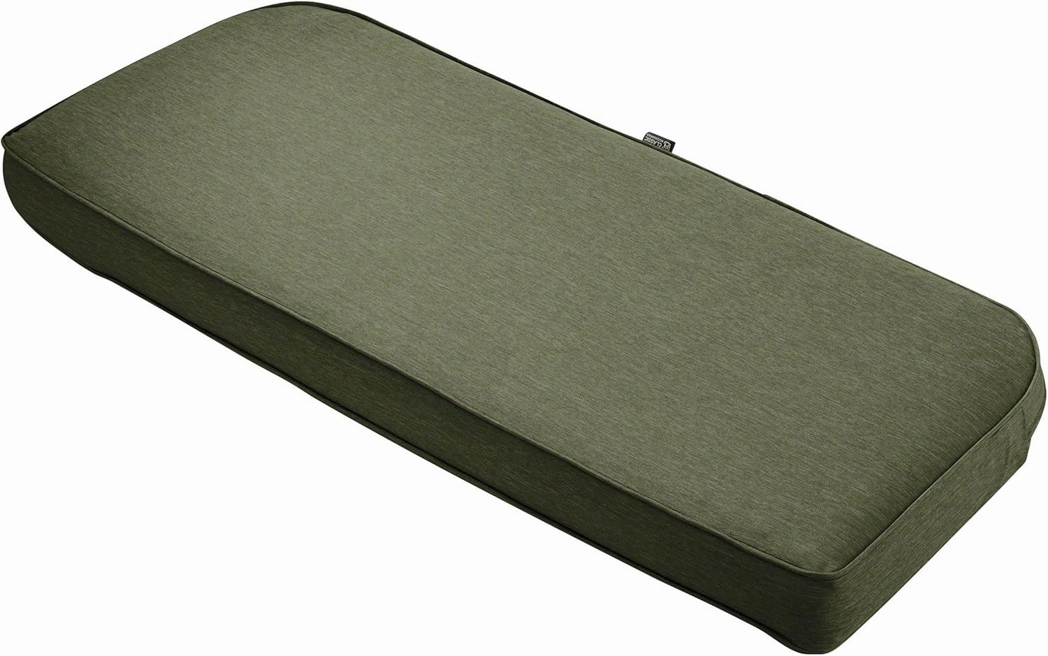 Classic Accessories Montlake FadeSafe Water-Resistant 41 x 18 x 3 Inch Outdoor Bench/Settee Contoured Back Cushion, Patio Furniture Swing Cushion, Heather Fern Green, Patio Loveseat Cushion