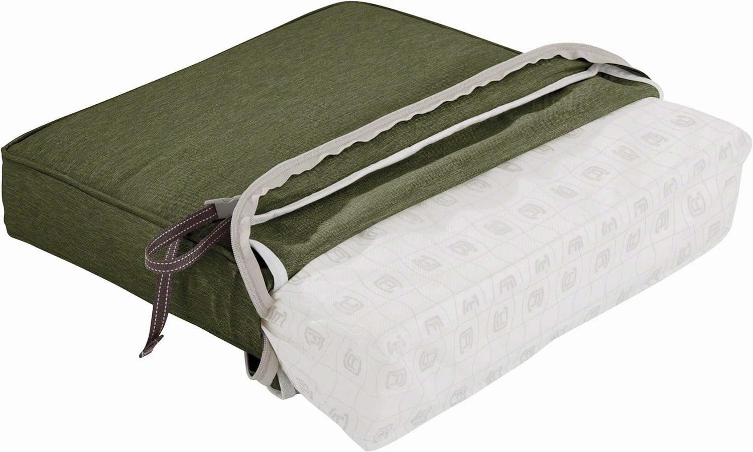 Classic Accessories Montlake FadeSafe Water-Resistant 41 x 18 x 3 Inch Outdoor Bench/Settee Contoured Back Cushion, Patio Furniture Swing Cushion, Heather Fern Green, Patio Loveseat Cushion