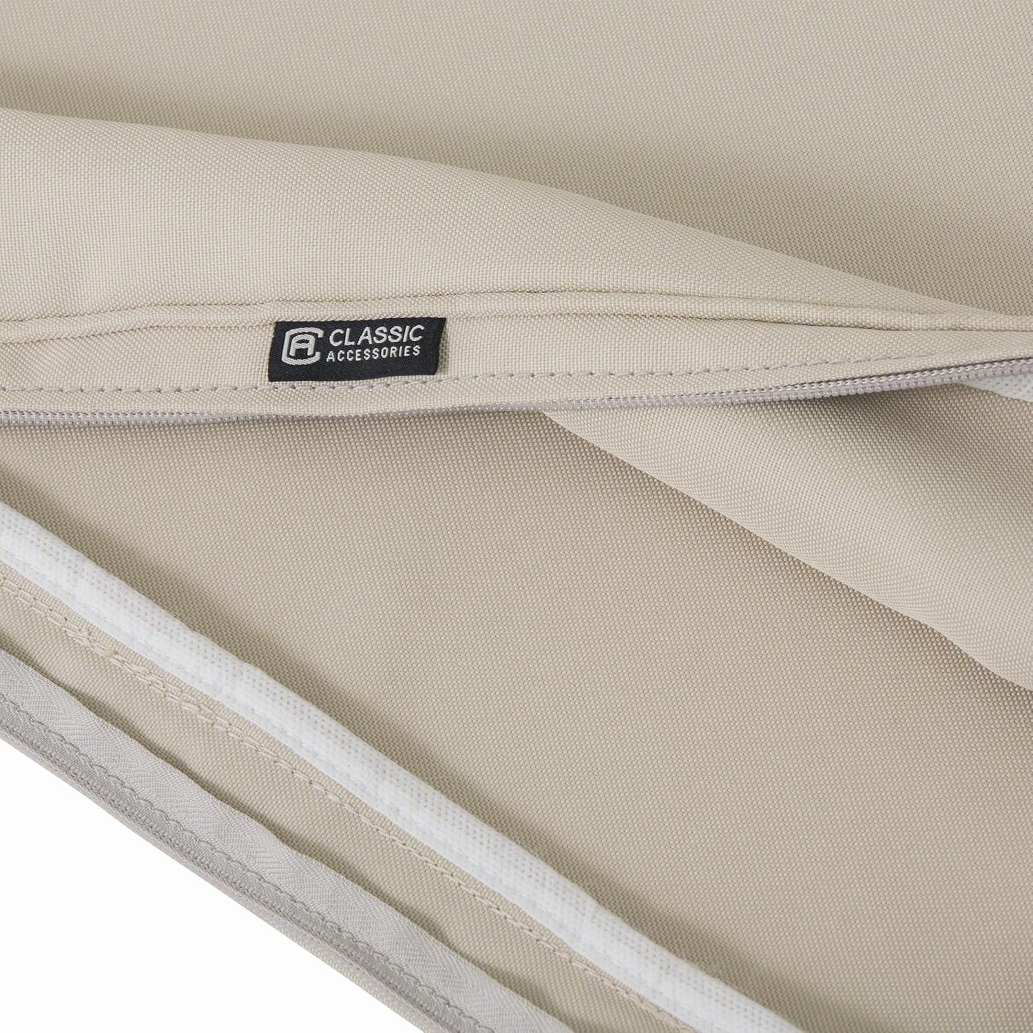 Classic Accessories Montlake Water-Resistant 48 x 18 x 3 Inch Outdoor Bench/Settee Cushion Slip Cover, Patio Furniture Swing Cushion Cover, Antique Beige, Patio Furniture Cushion Covers