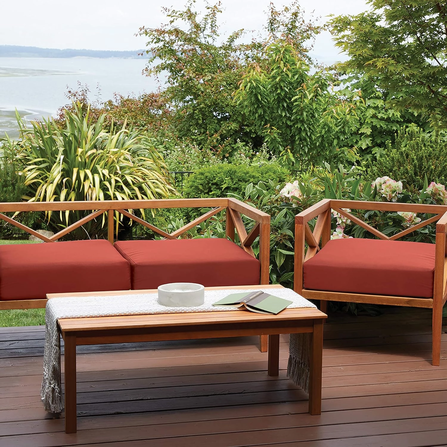 Classic Accessories Ravenna Water-Resistant 42 x 18 x 3 Inch Outdoor Bench/Settee Cushion Slip Cover, Patio Furniture Swing Cushion Cover, Spice, Patio Furniture Cushion Covers