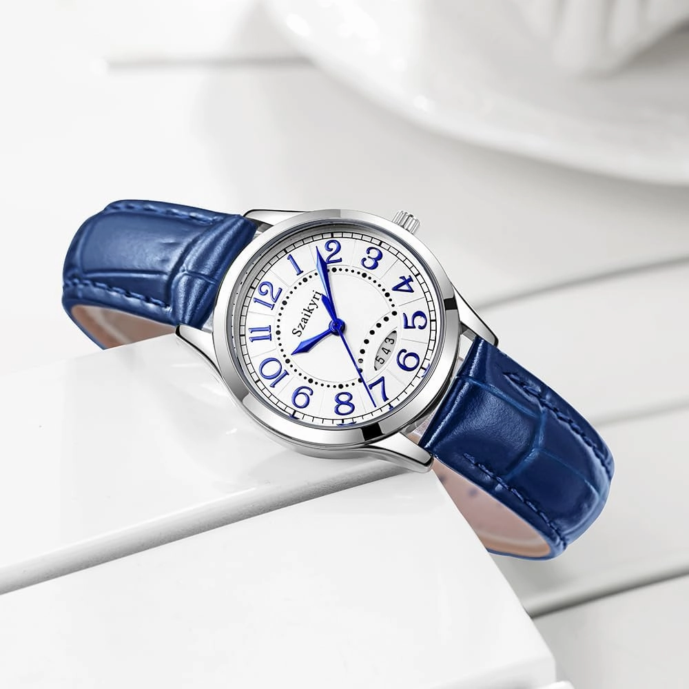 Classic Watch for Women with Easy Read Time Arabic Numerals Ladies Watch with Calendar Water Resistant