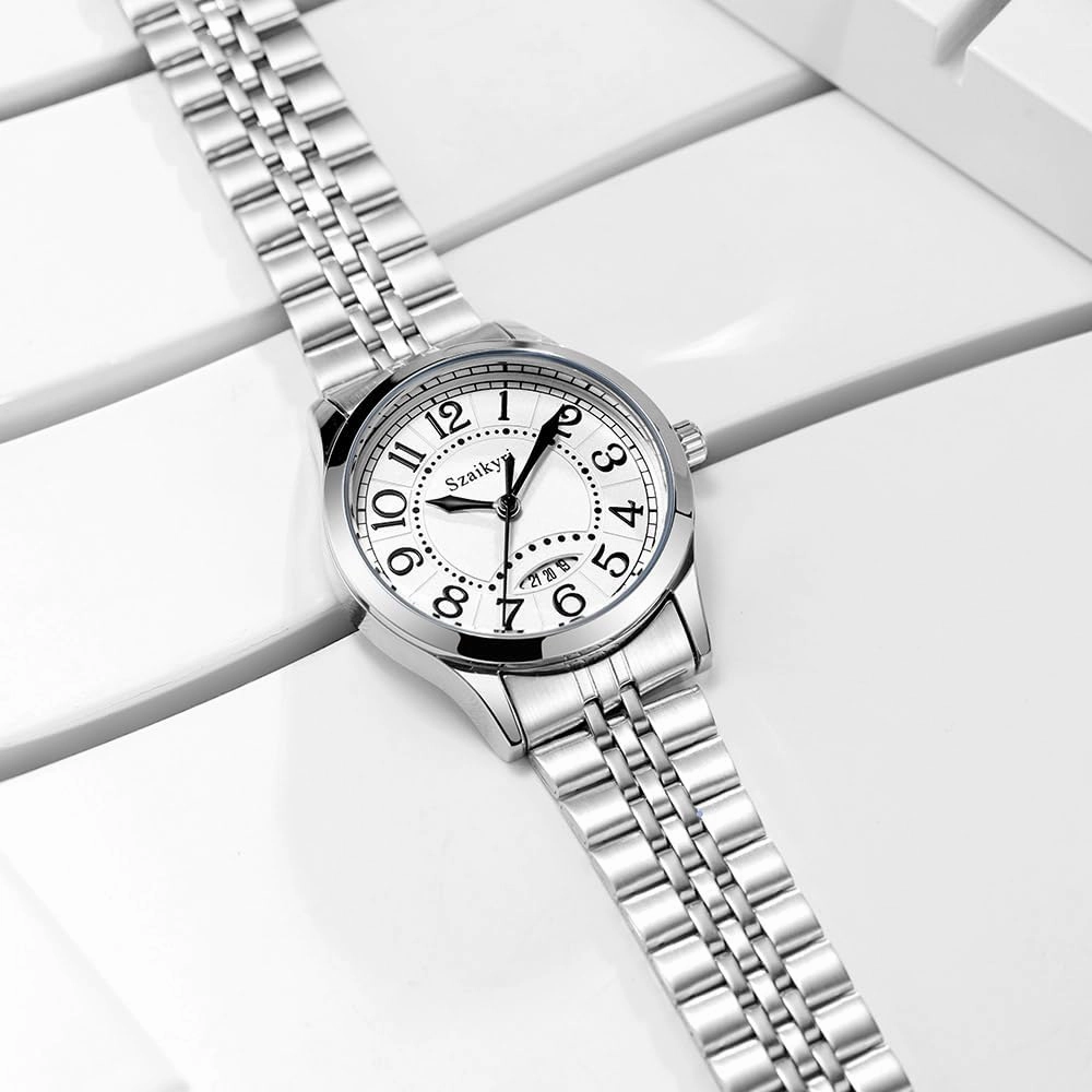 Classic Watch for Women with Easy Read Time Arabic Numerals Ladies Watch with Calendar Water Resistant