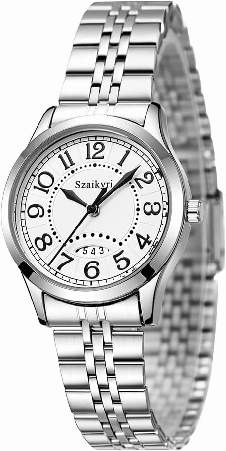 Classic Watch for Women with Easy Read Time Arabic Numerals Ladies Watch with Calendar Water Resistant