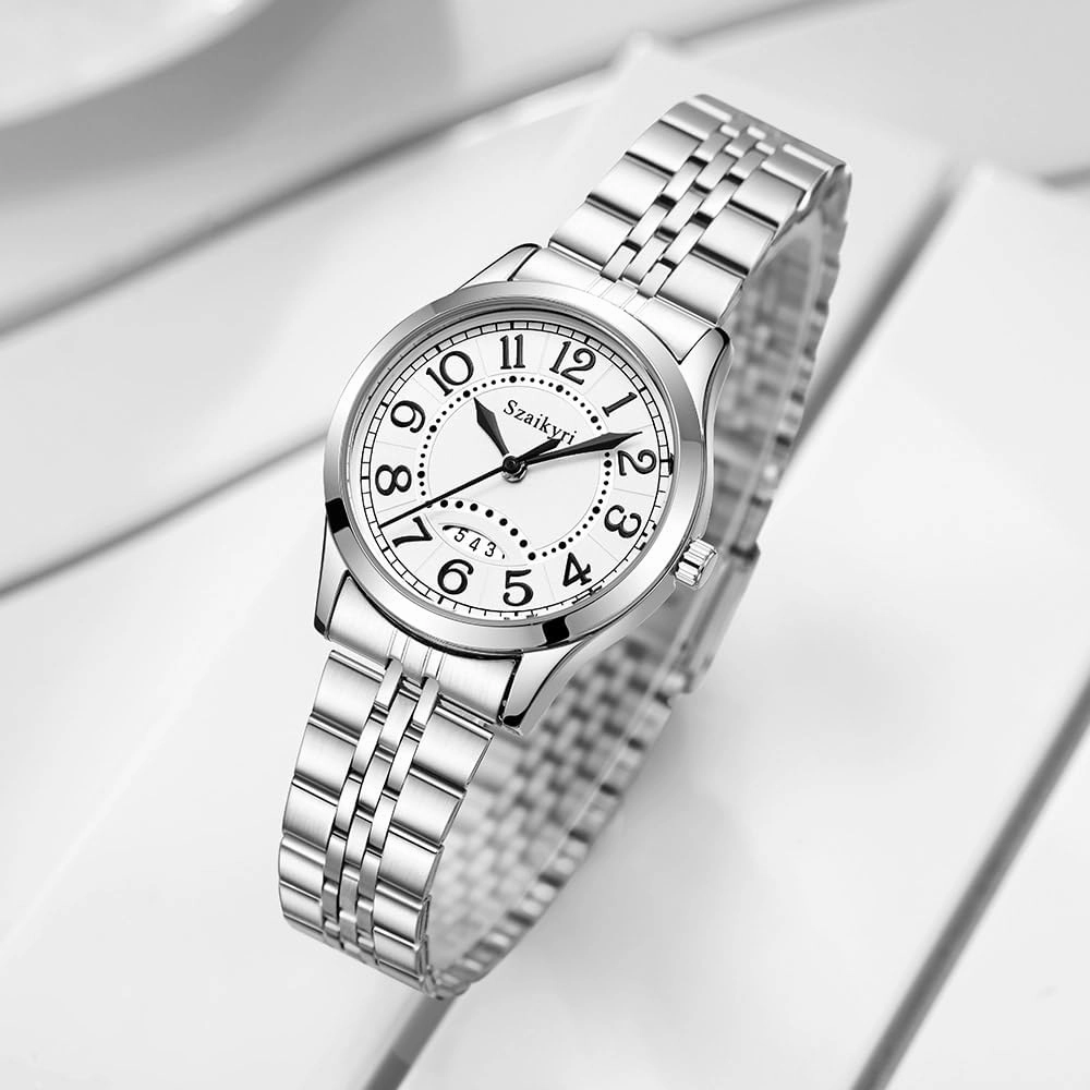 Classic Watch for Women with Easy Read Time Arabic Numerals Ladies Watch with Calendar Water Resistant