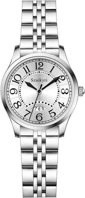 Classic Watch for Women with Easy Read Time Arabic Numerals Ladies Watch with Calendar Water Resistant