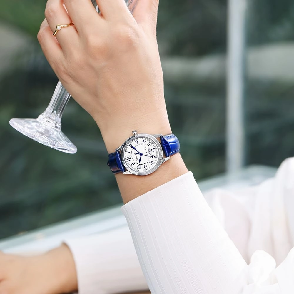 Classic Watch for Women with Easy Read Time Arabic Numerals Ladies Watch with Calendar Water Resistant