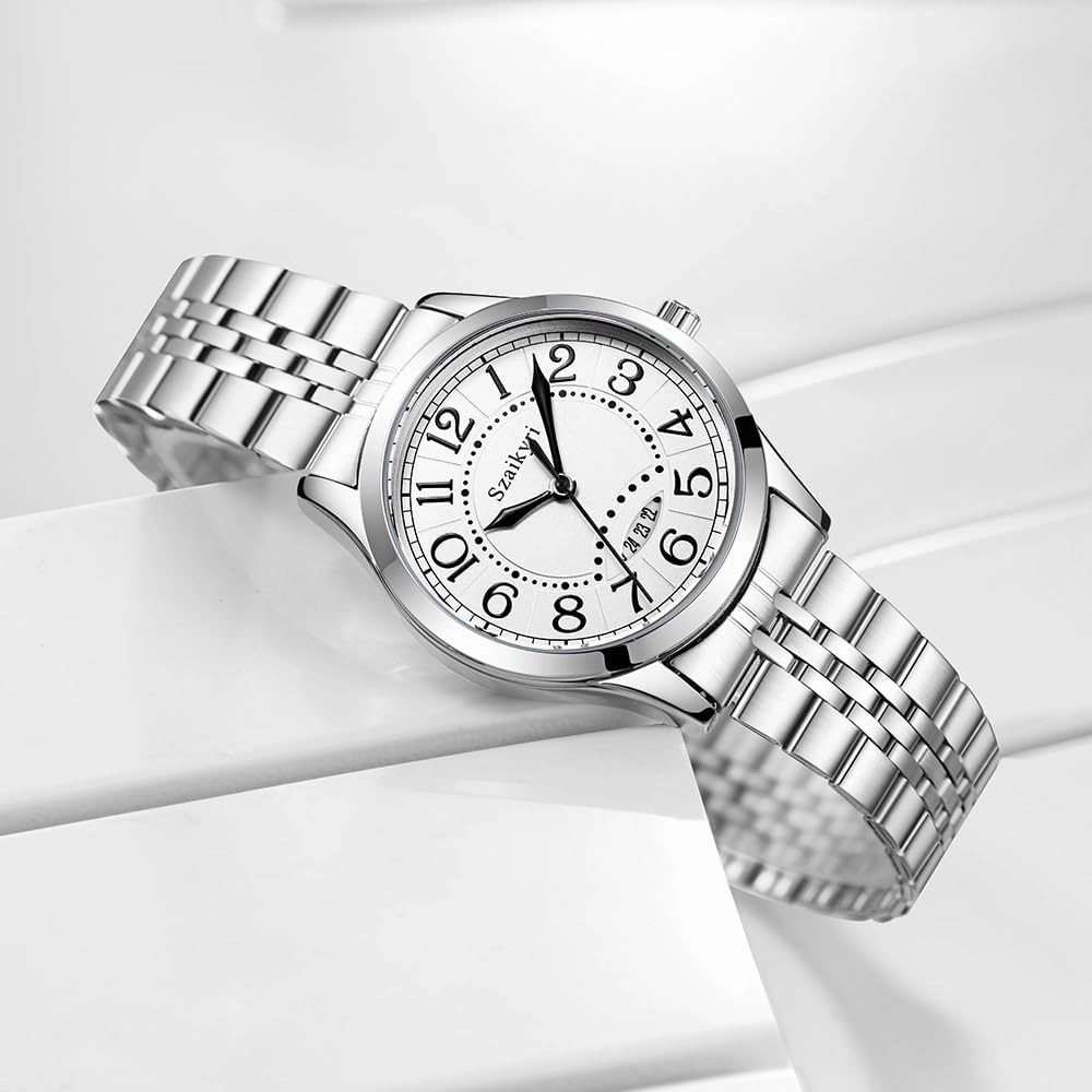Classic Watch for Women with Easy Read Time Arabic Numerals Ladies Watch with Calendar Water Resistant