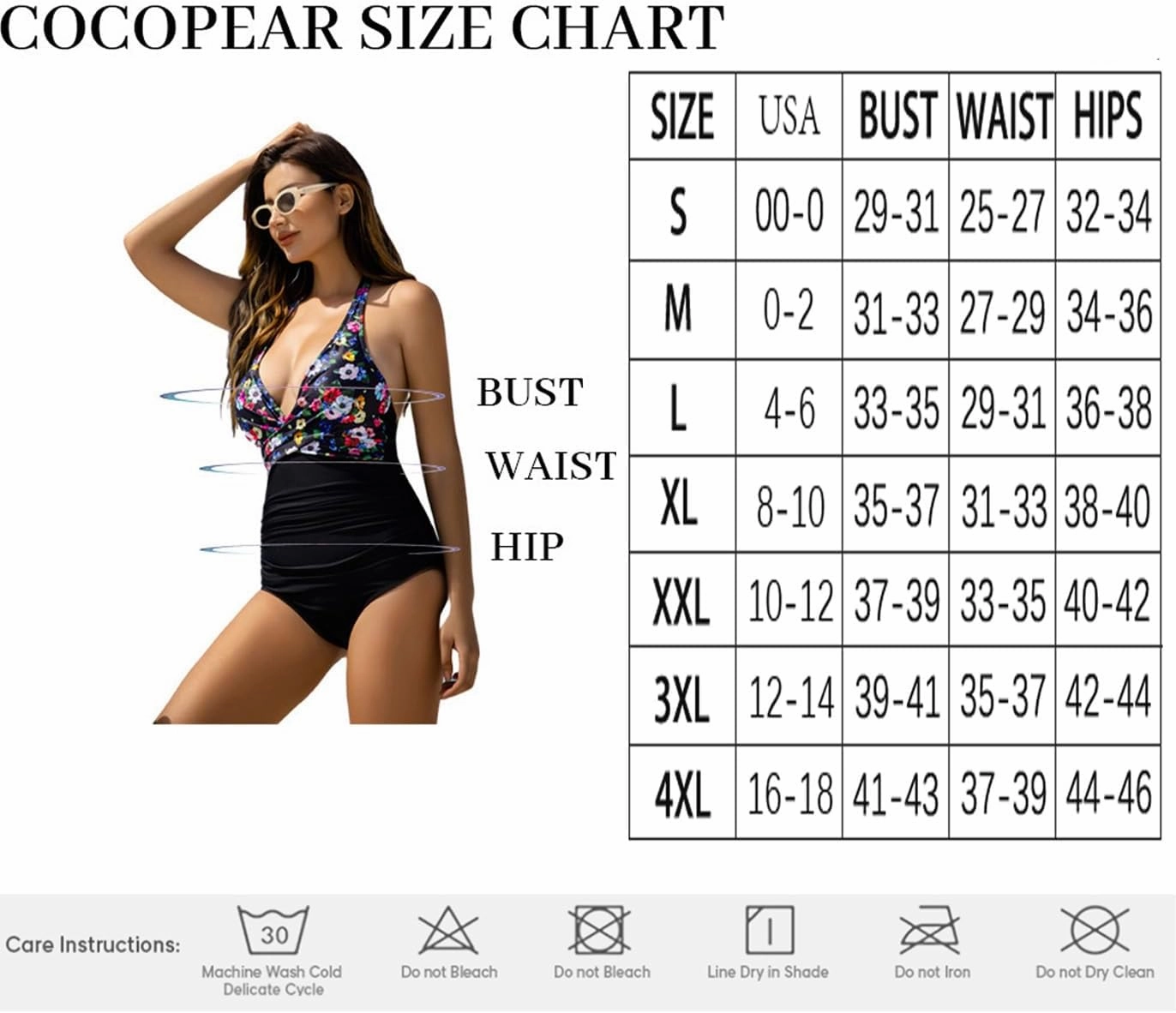 COCOPEAR One Piece Crossover Swimsuit High Waisted Tummy Control Swimwear Ruched Halter Push Up Bathing Suits for Women