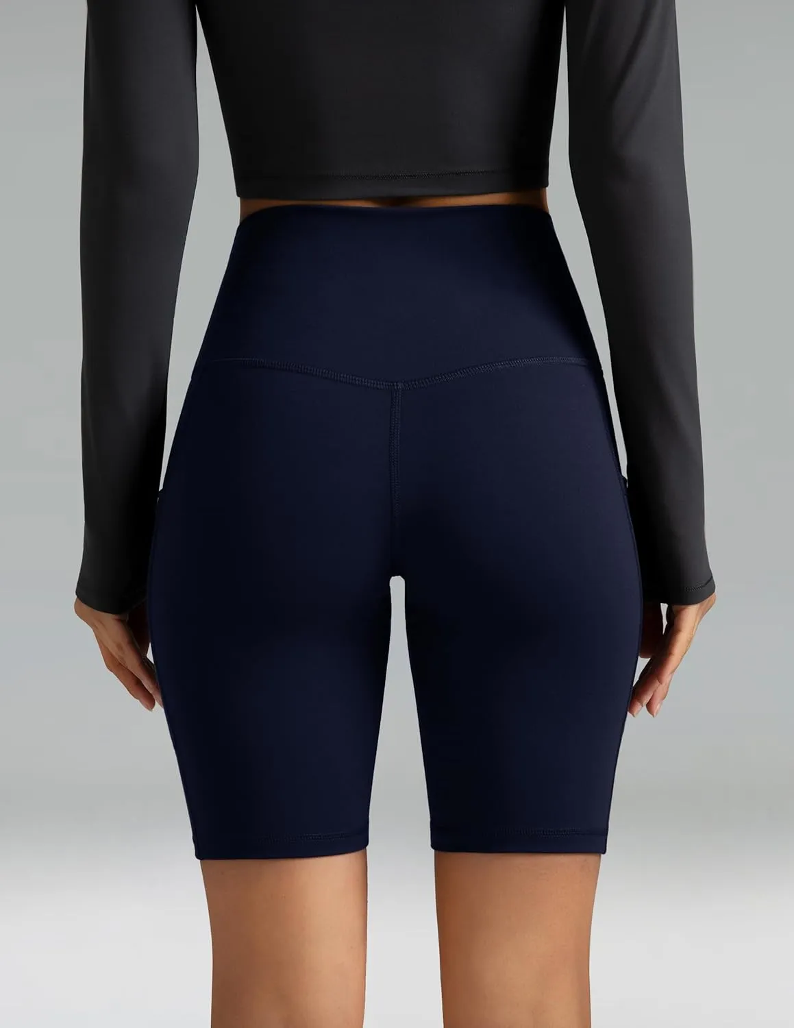 Colorfulkoala Women's High Waisted Biker Shorts with Pockets 8" /10" Inseam Workout Yoga Shorts Running Tights