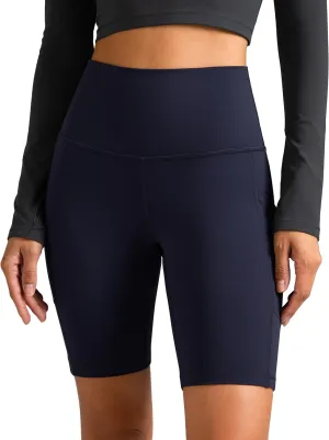 Colorfulkoala Women's High Waisted Biker Shorts with Pockets 8" /10" Inseam Workout Yoga Shorts Running Tights
