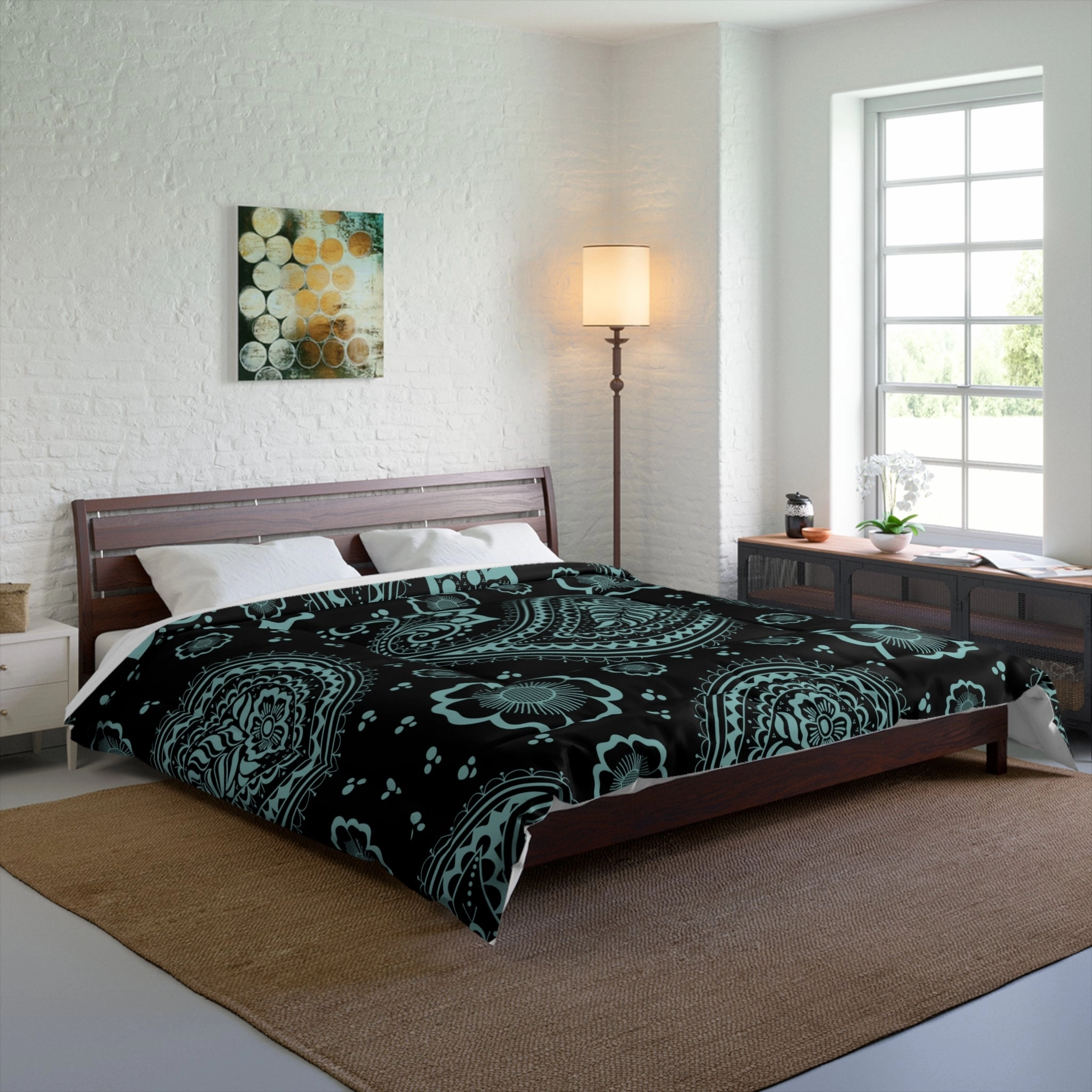 Comforter Are Available to Have Custom Products to Match, Such As Pillow Shams, Curtains, Rugs, Clocks, Lamps Etc. Please Call 1-603-377-1833 I Can Have The Work Done In 24 Hours