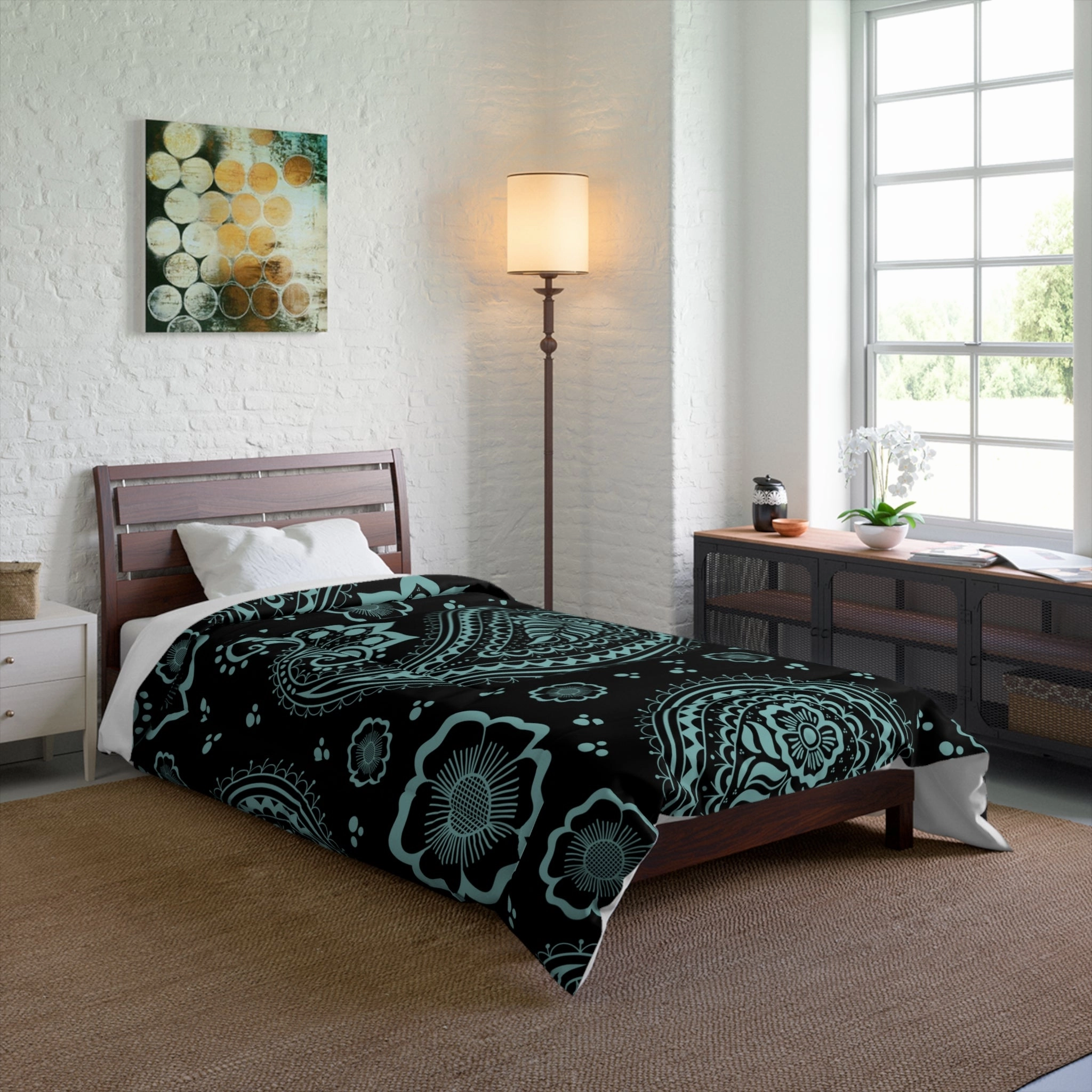 Comforter Are Available to Have Custom Products to Match, Such As Pillow Shams, Curtains, Rugs, Clocks, Lamps Etc. Please Call 1-603-377-1833 I Can Have The Work Done In 24 Hours