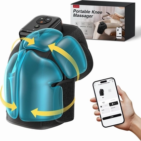 Comfytemp Cordless Knee Massager with Heat and Compression, Ideal Father's Day Gift for Dad Men Husband, FSA HSA Eligible Heated Knee Massager for Circulation and Pain Relief, Rechargeable Knee Warmer