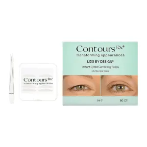 Contours Rx Lids by Design - Non-Surgical & Transparent Eyelid Lift Strips - for a More Youthful-Looking Appearance, Lid Lifting Treatment, Eyelid Tape for Hooded Eyes (7mm) 80ct
