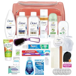 Convenience Kits International Women’s Super Premium 30 PC Travel Kit Featuring: Ensemble of Travel-Size Hair Care and Body Products in Large Toiletry Bag (802)