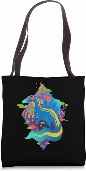Cool Blue Spinosaurus Dinosaur Mangrove Tree Swamp for Kids Tote Bag