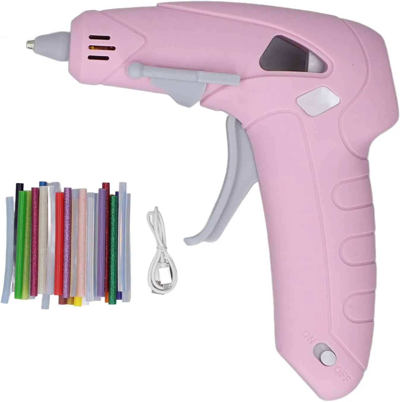 Cordless Glue Gun Rechargeable Handcraft Electric Glue Gun with 30 Glue Stick Office School