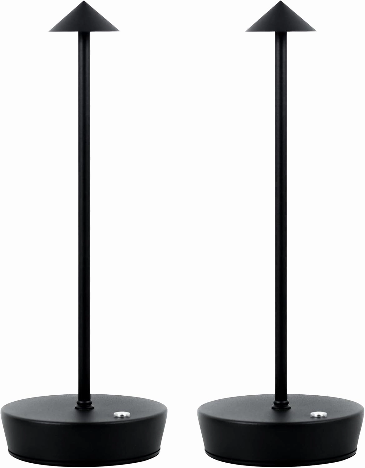 Cordless Table Lamps,LED Rechargeable Desk Lamp,Portable Modern USB Battery Operated Lights,Outdoor Waterproof Touch Dimmable,for Patio,Restaurant,Bar,Camping,Dining Home Set of 2 Black