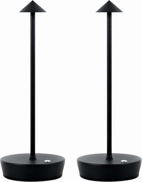 Cordless Table Lamps,LED Rechargeable Desk Lamp,Portable Modern USB Battery Operated Lights,Outdoor Waterproof Touch Dimmable,for Patio,Restaurant,Bar,Camping,Dining Home Set of 2 Black