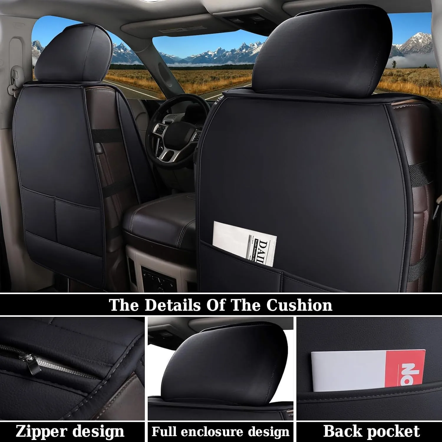 Coverado RAM Seat Cover Full Set, Leather Seat Covers Fit for Dodge RAM 1500, Truck Seat Covers Custom Fit for 2002-2025 Dodge RAM 1500 2500 3500 Crew Quad Cab with Curved Bench, Blue