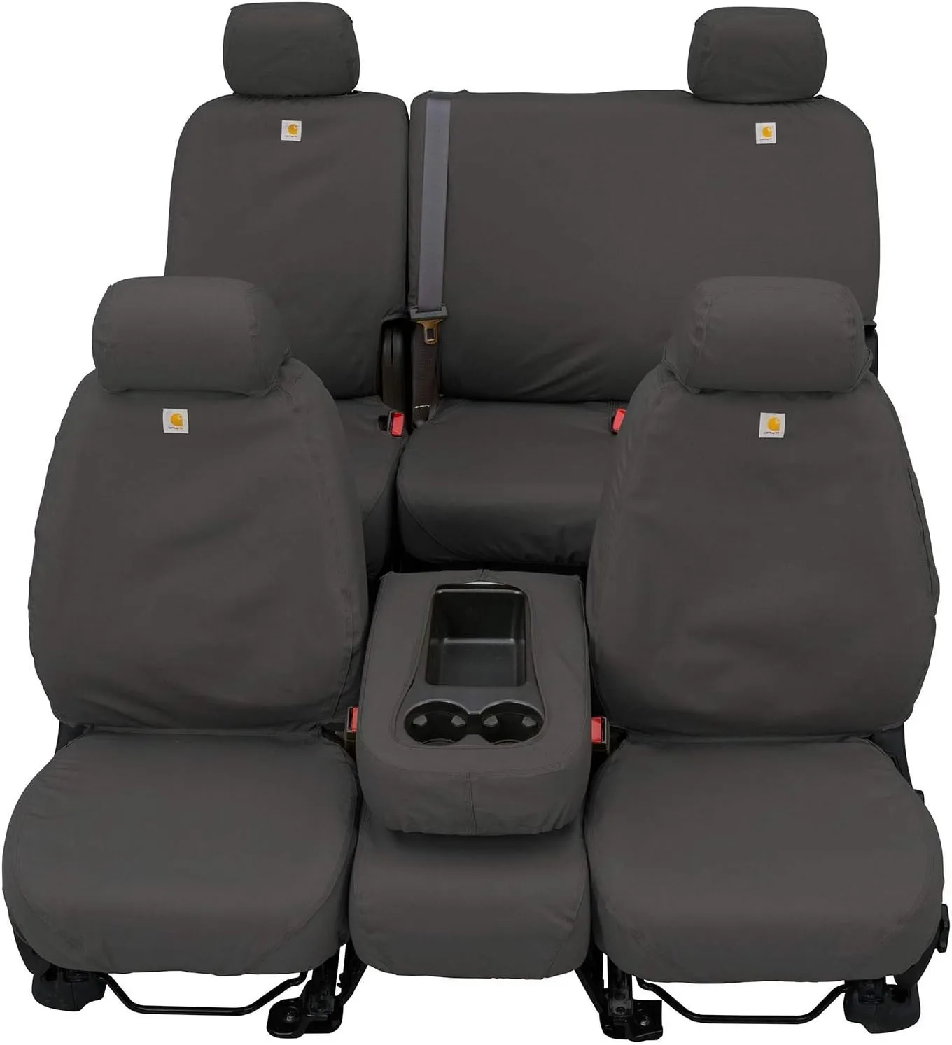 Covercraft Carhartt SeatSaver Custom Seat Covers | Fits 2011-2016 Ford F-250/F-350, 2015-2016 F-450/F-550 | 1st Row 40/20/40 Bench Seat, Duck Weave Gravel