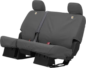 Covercraft Carhartt SeatSaver Custom Seat Covers | Fits 2014-2019 Chevrolet Silverado/GMC Sierra 1500, 2015-2024 Silverado/Sierra 2500/3500 | 2nd Row Crew Cab, 60/40 Bench Seat, Duck Weave Gravel