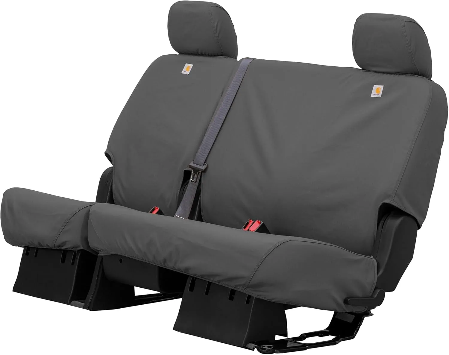 Covercraft Carhartt SeatSaver Custom Seat Covers | Fits 2024-2025 Toyota Tacoma (Excludes Hybrid) | 2nd Row 60/40 Bench Seat, Duckweave Gravel