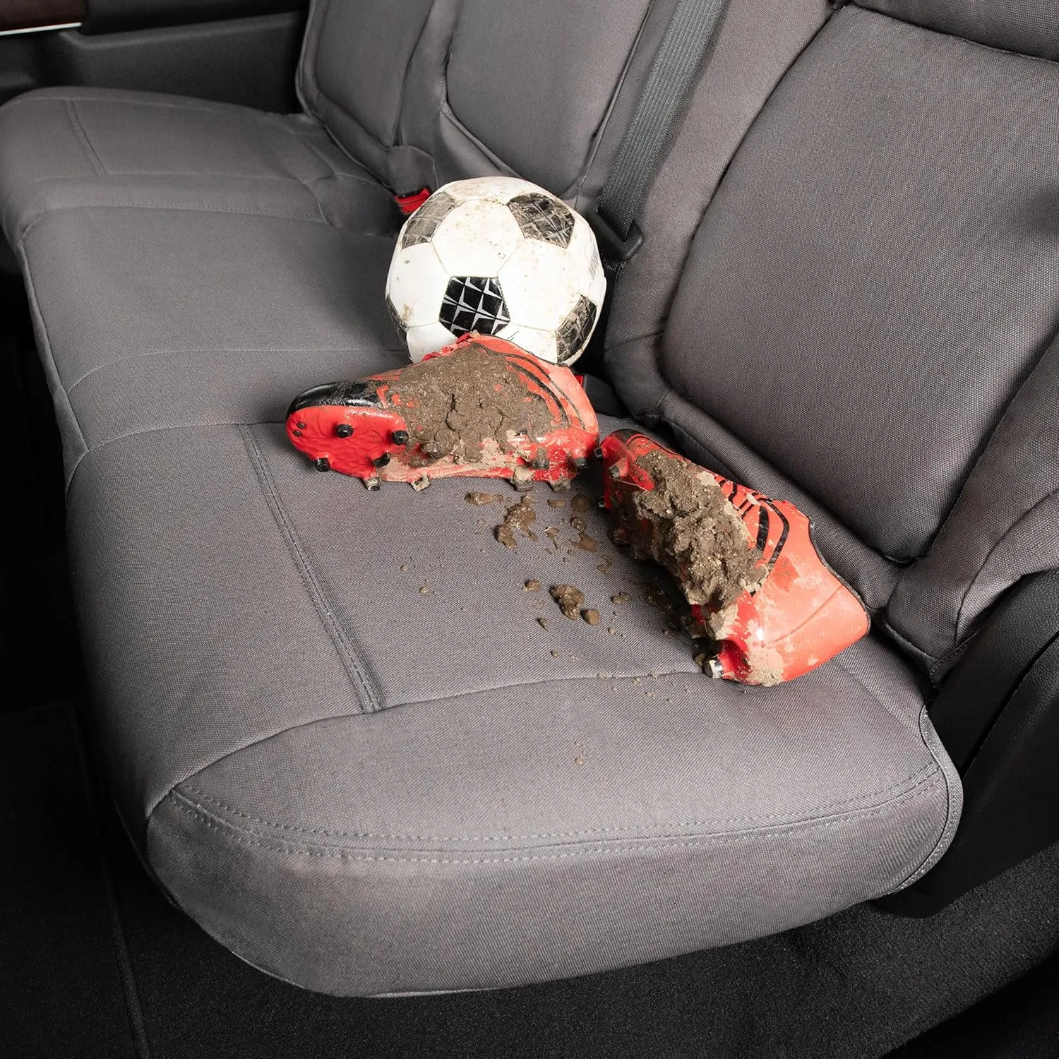 Covercraft Carhartt SeatSaver Custom Seat Covers | Fits 2024-2025 Toyota Tacoma (Excludes Hybrid) | 2nd Row 60/40 Bench Seat, Duckweave Gravel