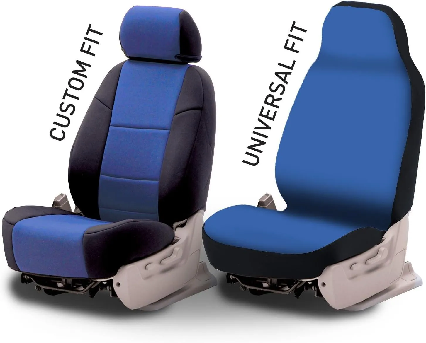 Coverking Custom Fit Front 40/20/40 Seat Cover for Select Ford F-Series Models - Polycotton Drill (Navy Blue)
