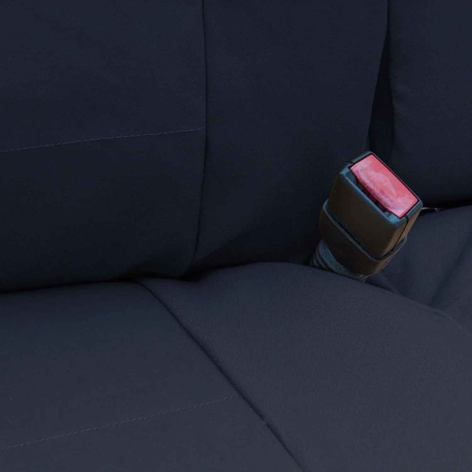 Coverking Custom Fit Front 40/20/40 Seat Cover for Select Ford F-Series Models - Polycotton Drill (Navy Blue)