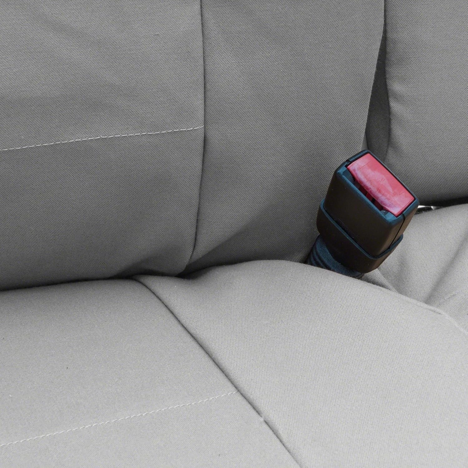 Coverking Custom Fit Center 40/20/40 Split Bench Seat Cover for Select Toyota Sienna Models - Polycotton Drill (Light Gray)