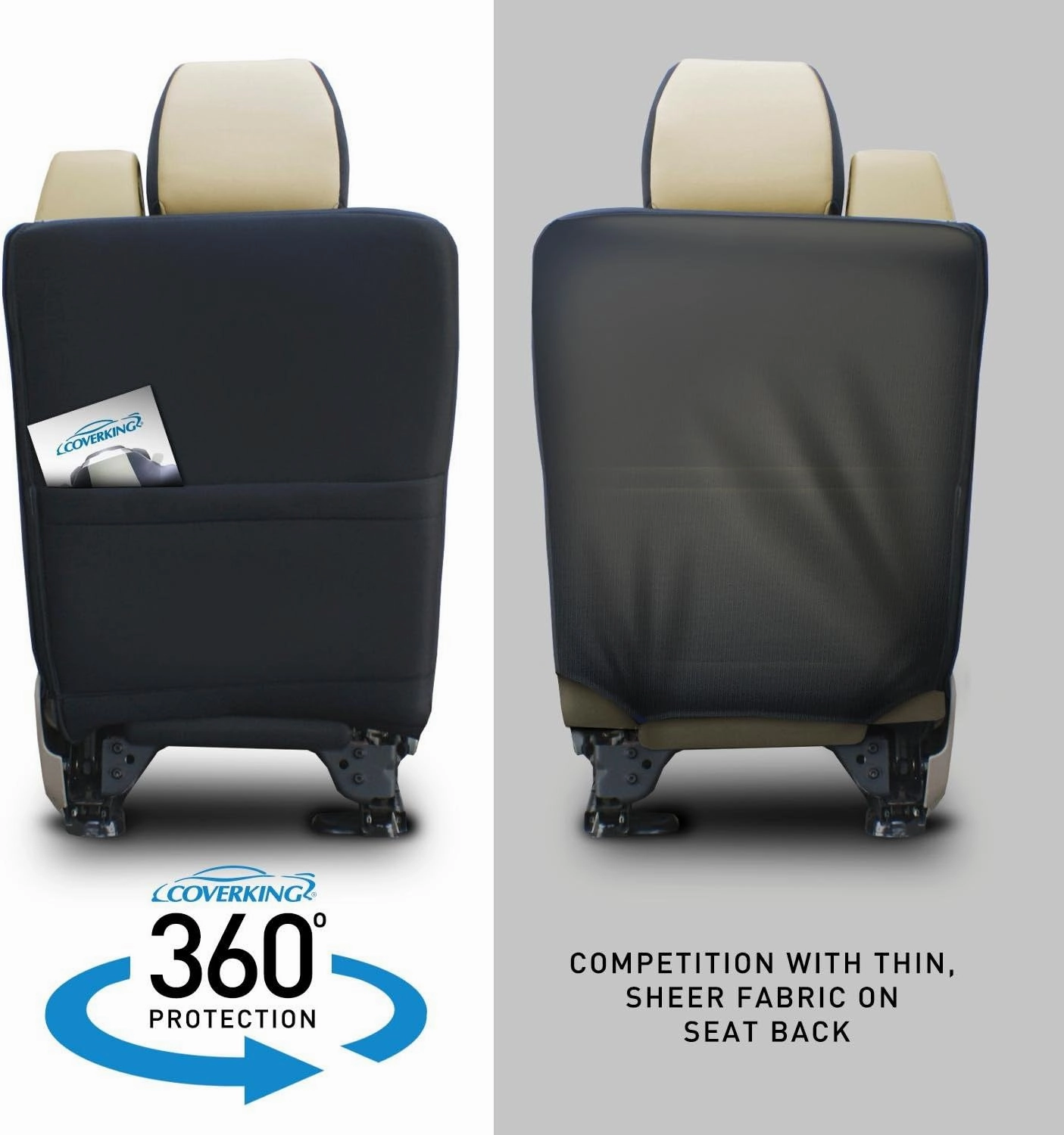 Coverking Custom Fit Center 40/20/40 Split Bench Seat Cover for Select Toyota Sienna Models - Polycotton Drill (Light Gray)