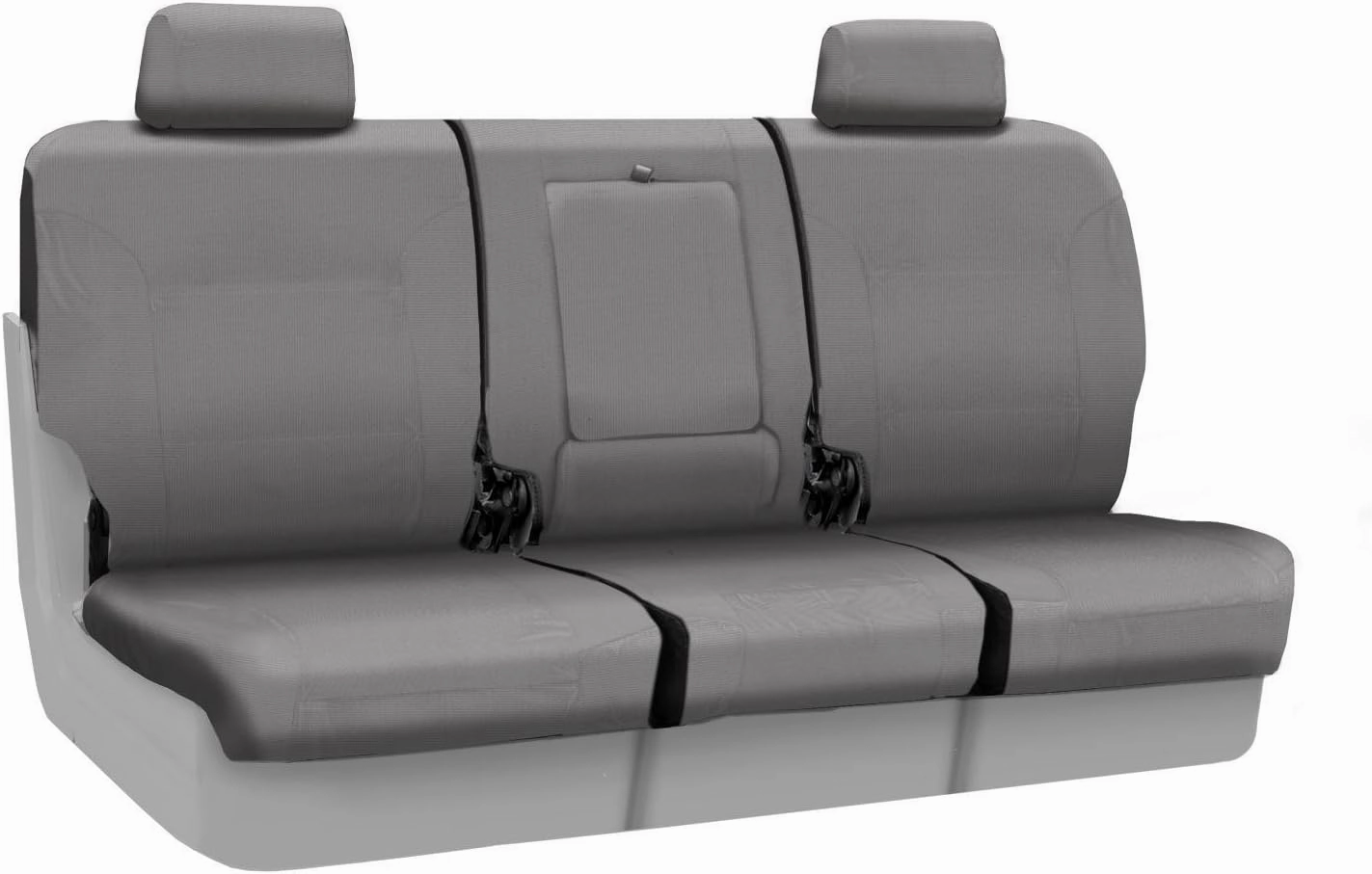 Coverking Custom Fit Center 40/20/40 Split Bench Seat Cover for Select Toyota Sienna Models - Polycotton Drill (Light Gray)