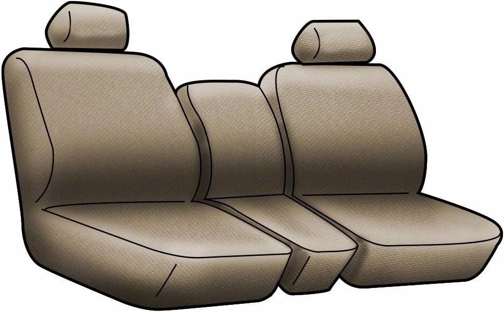 Coverking Custom Fit Center 40/20/40 Split Bench Seat Cover for Select Toyota Sienna Models - Polycotton Drill (Tan)